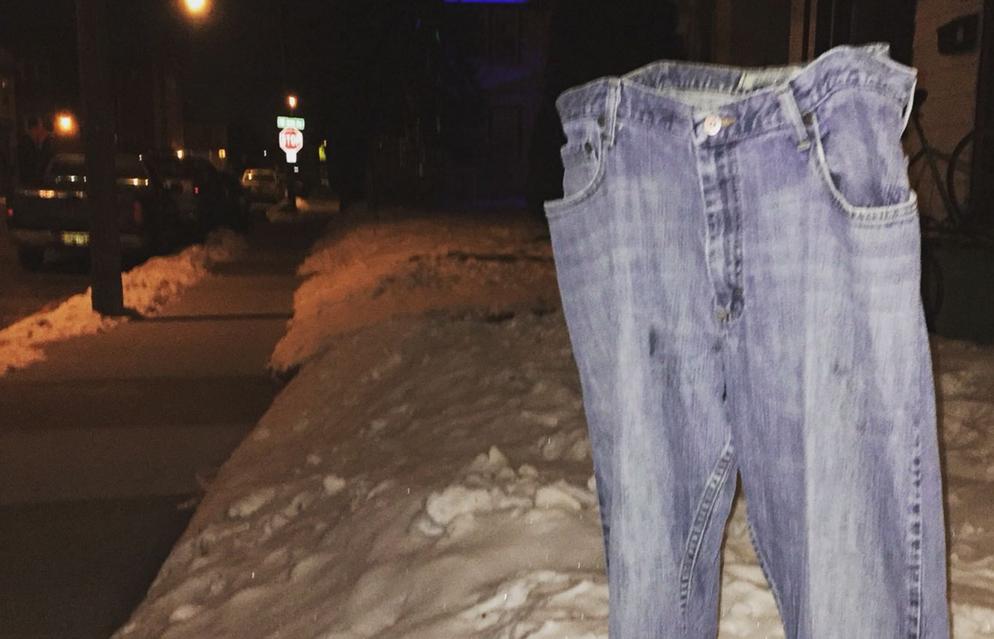 The Case of the Standing Pants on the Street