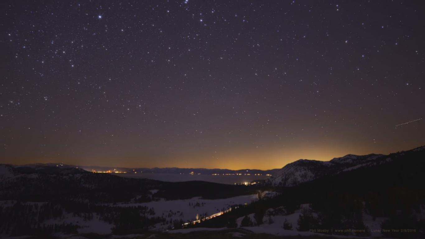 Beautiful Timelapse of a Night over a Lake in the Mountains