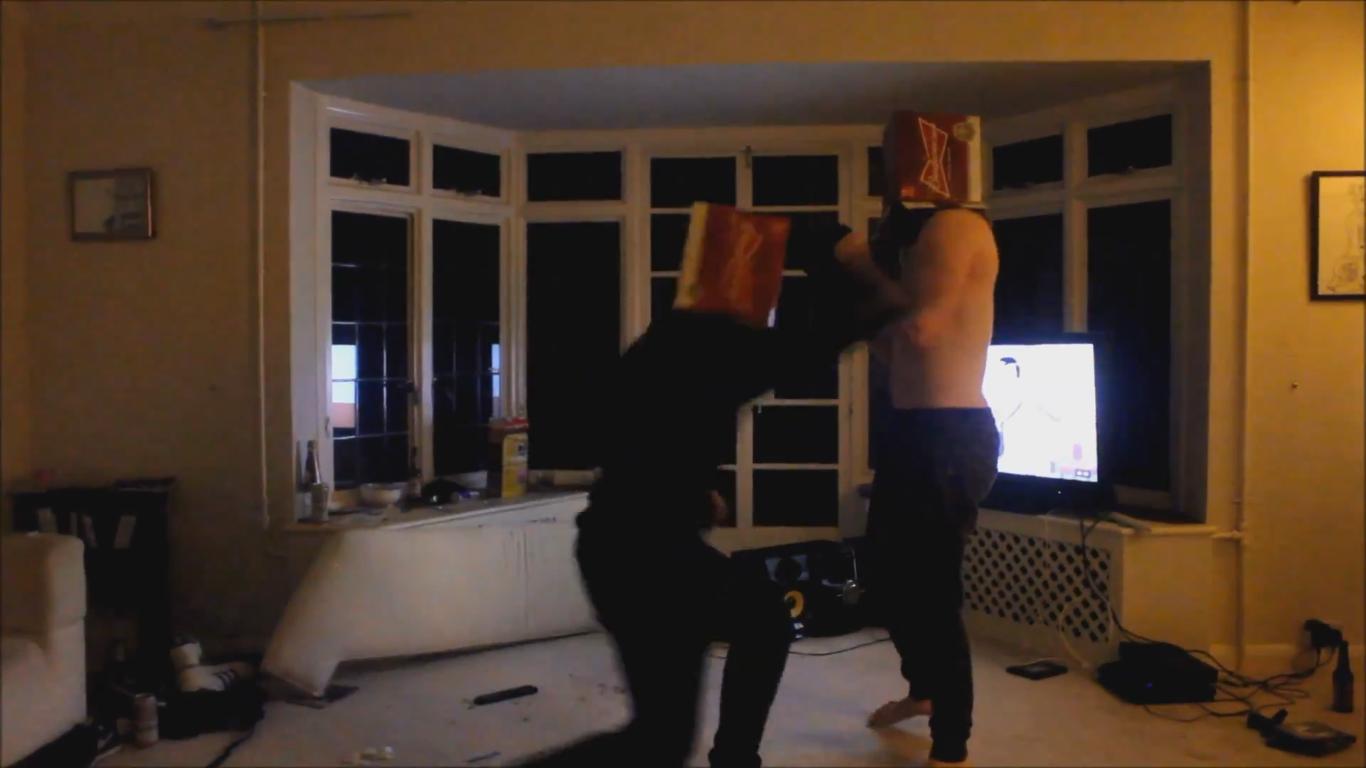 Drunk Guys Punch Themselves Playing a Weird Game