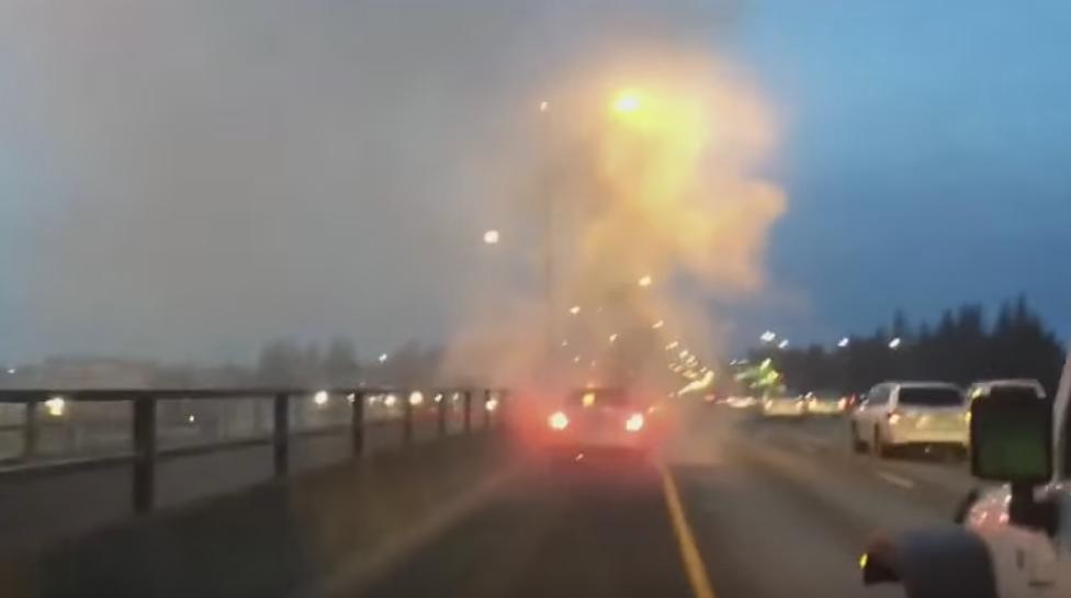 Mercedes Car Catches Fire While Driving on the Road
