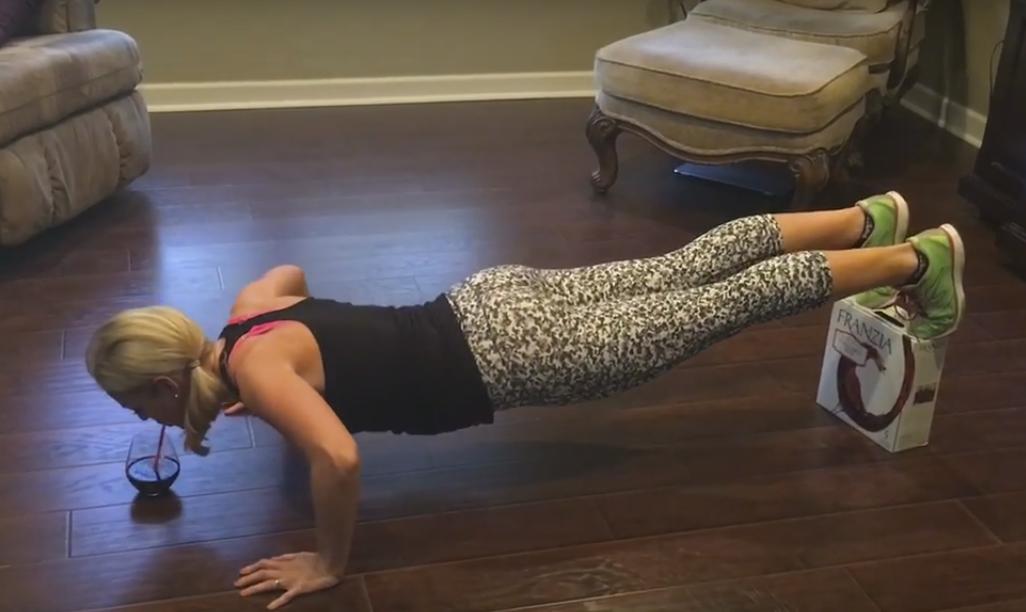 This Woman Drinks Wine While She Works Out