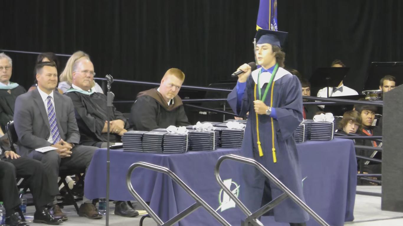 Guy Sings "7 Years" With New Lyrics at His Graduation