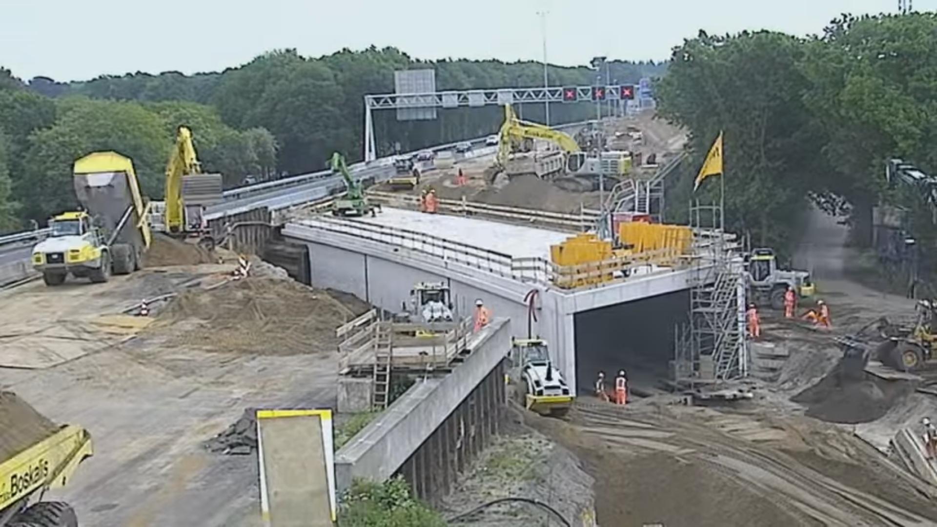 Timelapse of a Tunnel Being Built Under an Highway